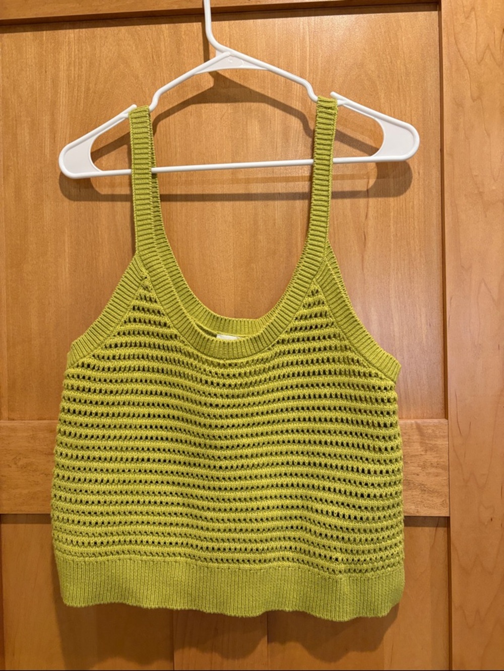 Abercrombie & Fitch Open-Knit Tank Top in Lime‎ Green size medium
